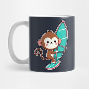 Cute monkey Windsurfing Mug